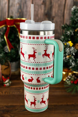 Blue Christmas Pattern Stainless Steel Tumbler