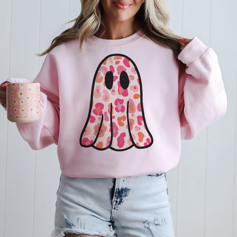 Cutie Pink Leopard Ghost (tee or sweater)