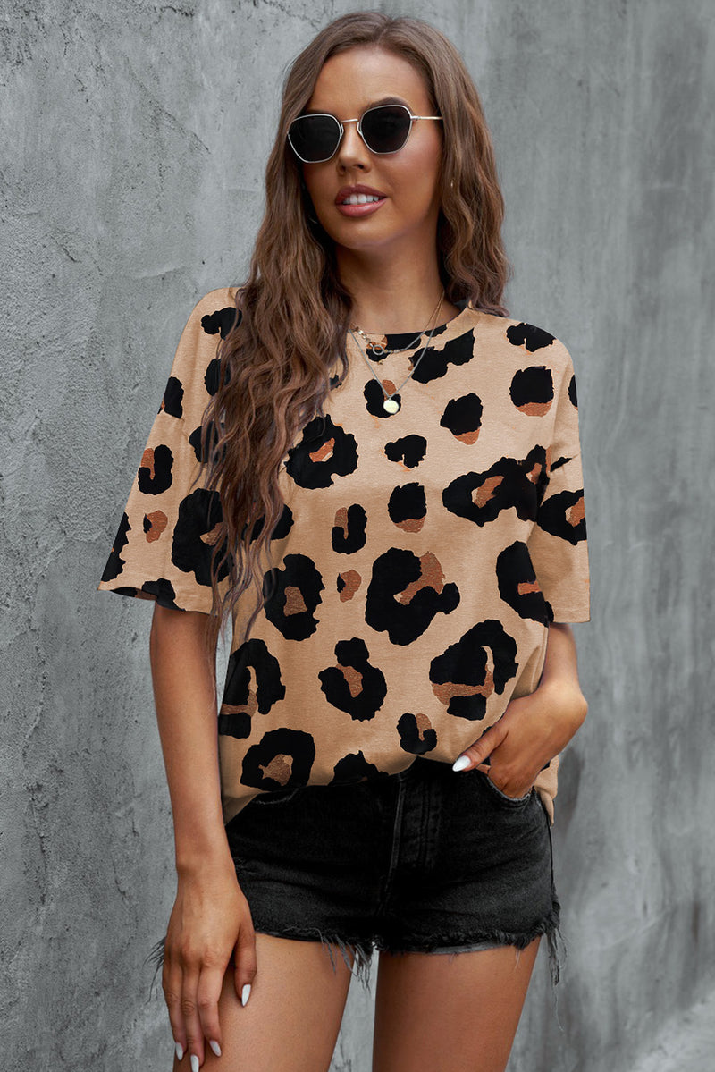 Cheetah Casual Oversized Boyfriend Style T Shirt