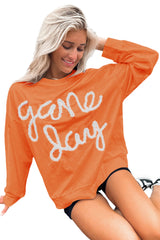 White Tinsel Game Day Drop Shoulder Sweatshirt