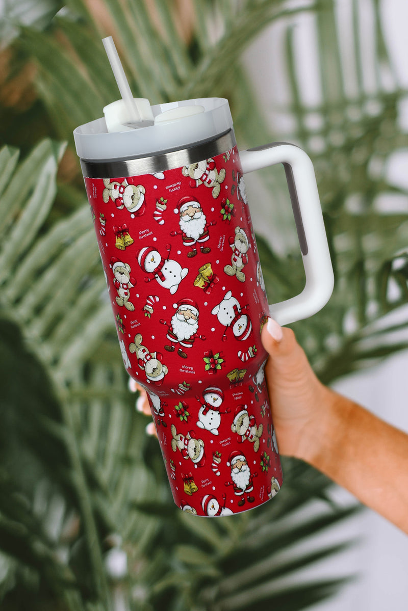 Blue Christmas Pattern Stainless Steel Tumbler