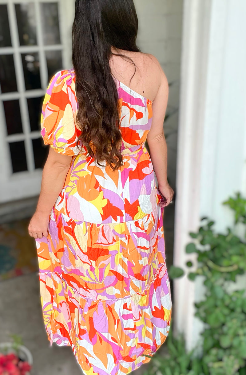 Retro pink Fun Summer maxi dress