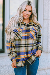 Flannel Button Up Long Sleeve Pink Plaid Shacket