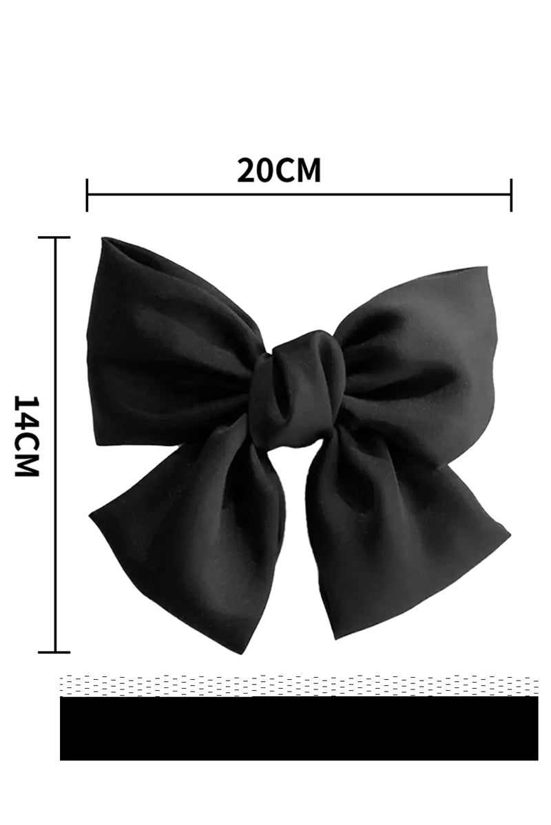 Black Elegant Oversized Ribbon Bow Hair Clip