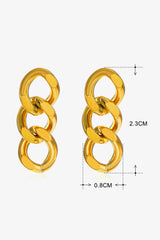 Gold Chunky Link Chain Drop Earrings