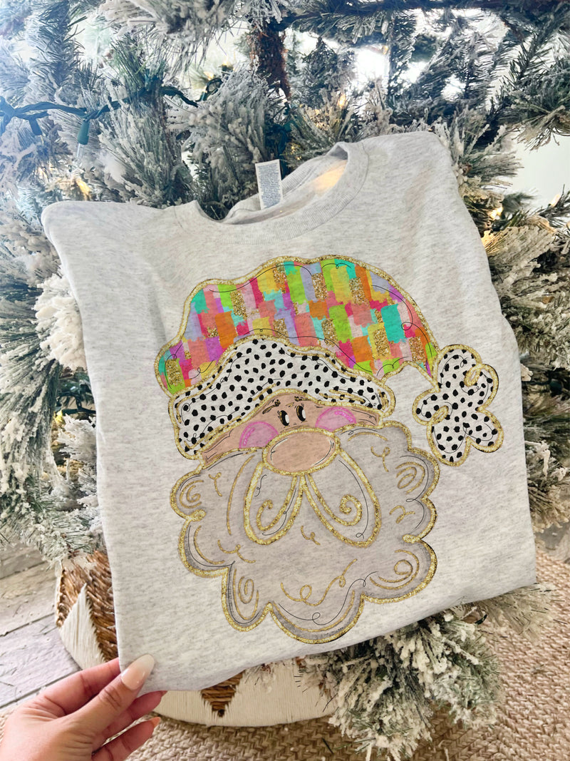 Cutie Watercolor Santa tee