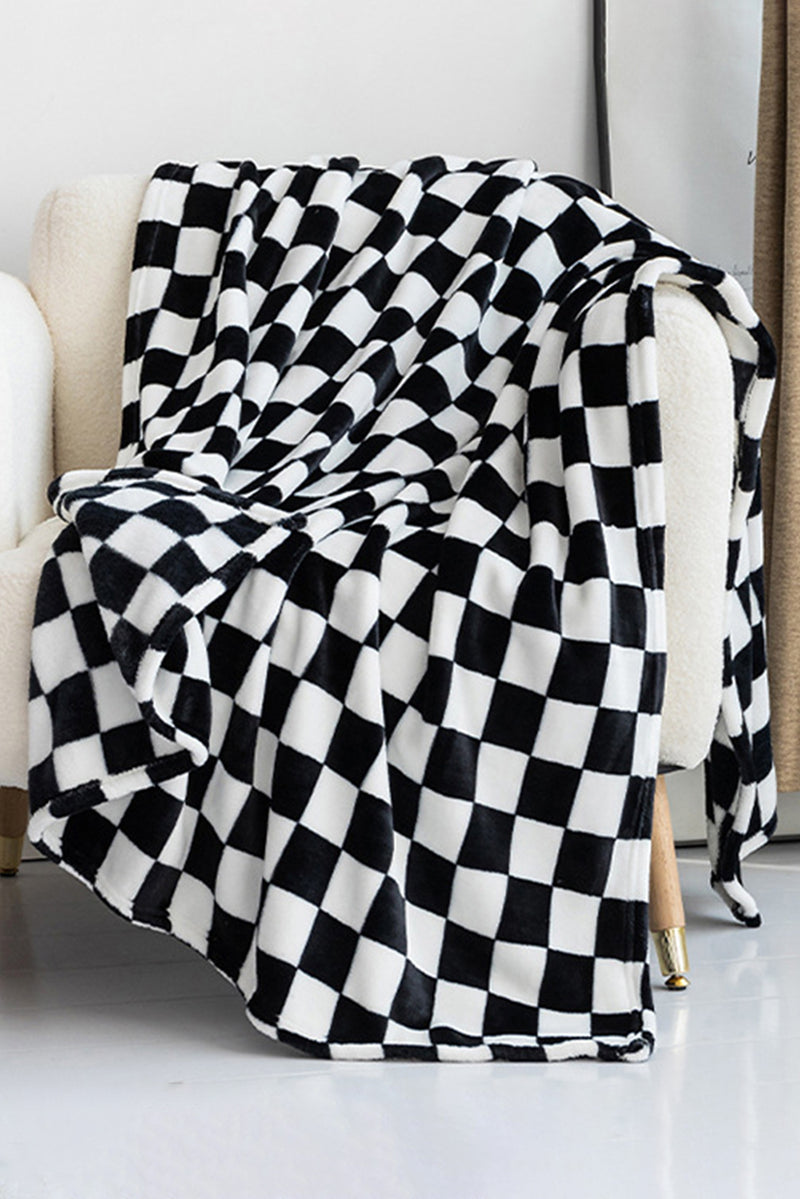 Dark Green Checkerboard Printed Soft Throw Blanket 120*200cm