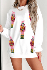 White Christmas Nutcracker Graphic Corded Sweatshirt