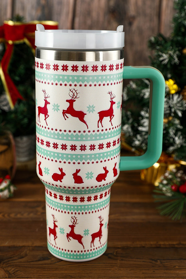 Blue Christmas Pattern Stainless Steel Tumbler