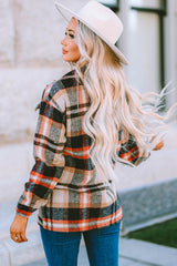 Flannel Button Up Long Sleeve Pink Plaid Shacket