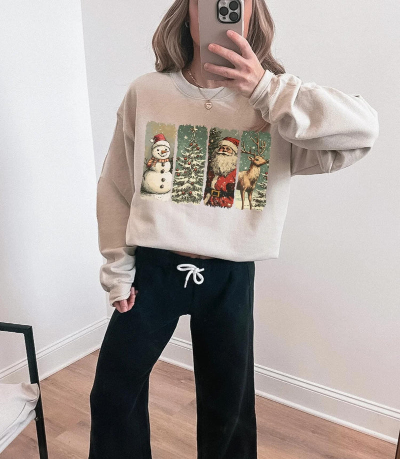 Vintage Christmas slides sweatshirt