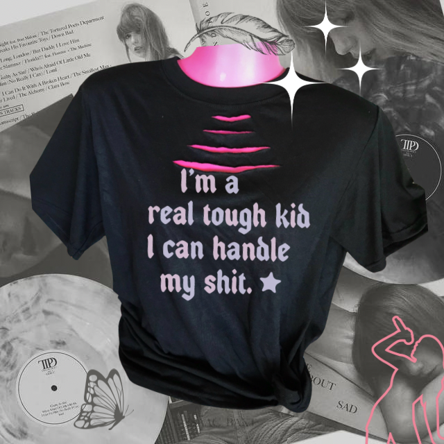 I’m a real tough kid I can handle my shit (adult and youth tee)