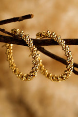 Gold Vintage Textured Hoop Earrings