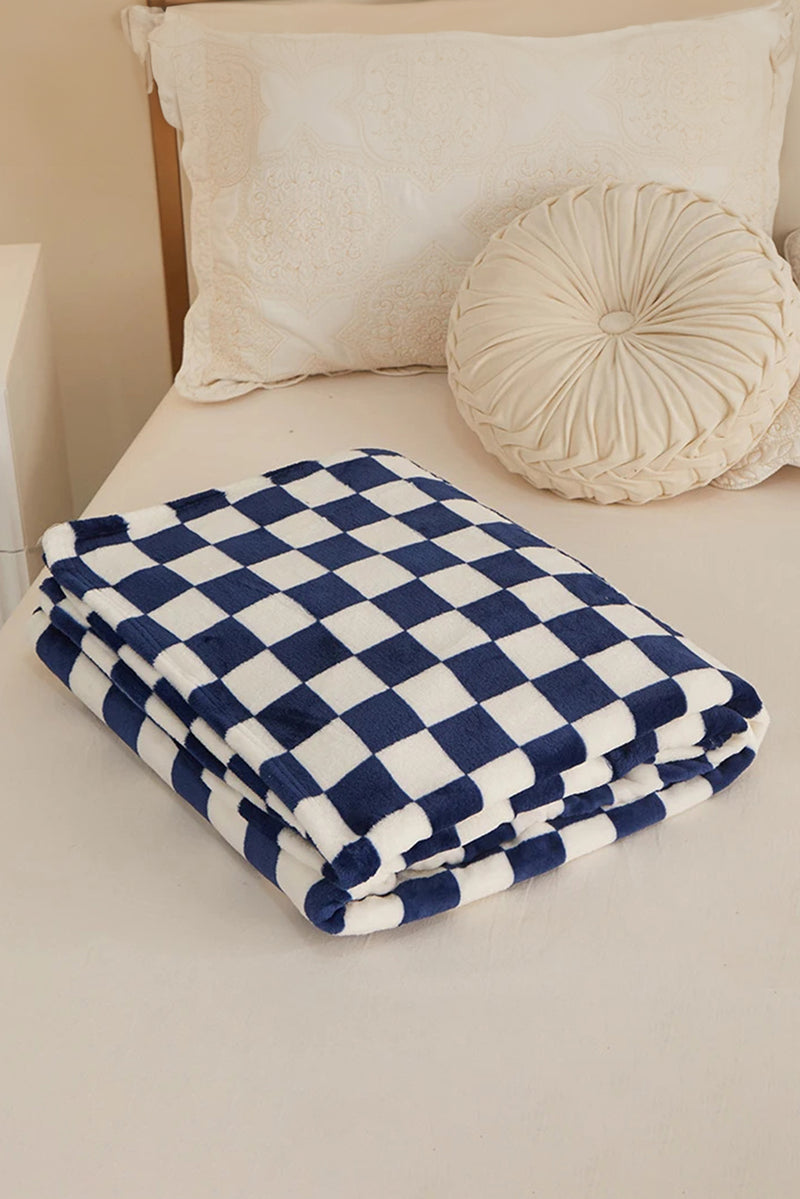 Dark Green Checkerboard Printed Soft Throw Blanket 120*200cm