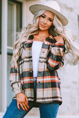 Flannel Button Up Long Sleeve Pink Plaid Shacket