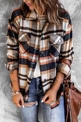 Flannel Button Up Long Sleeve Pink Plaid Shacket