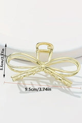 Gold Casual Bowknot Shape Metal Claw Clip