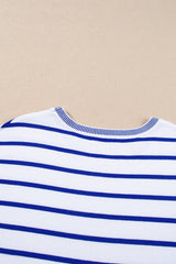 Rose Stripe Knitted Dolman T Shirt