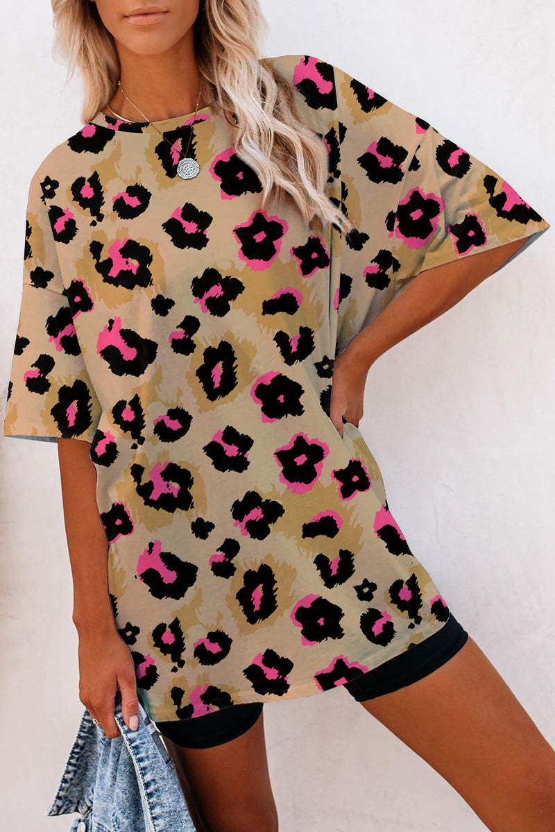 Cheetah Casual Oversized Boyfriend Style T Shirt