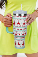 Blue Christmas Pattern Stainless Steel Tumbler