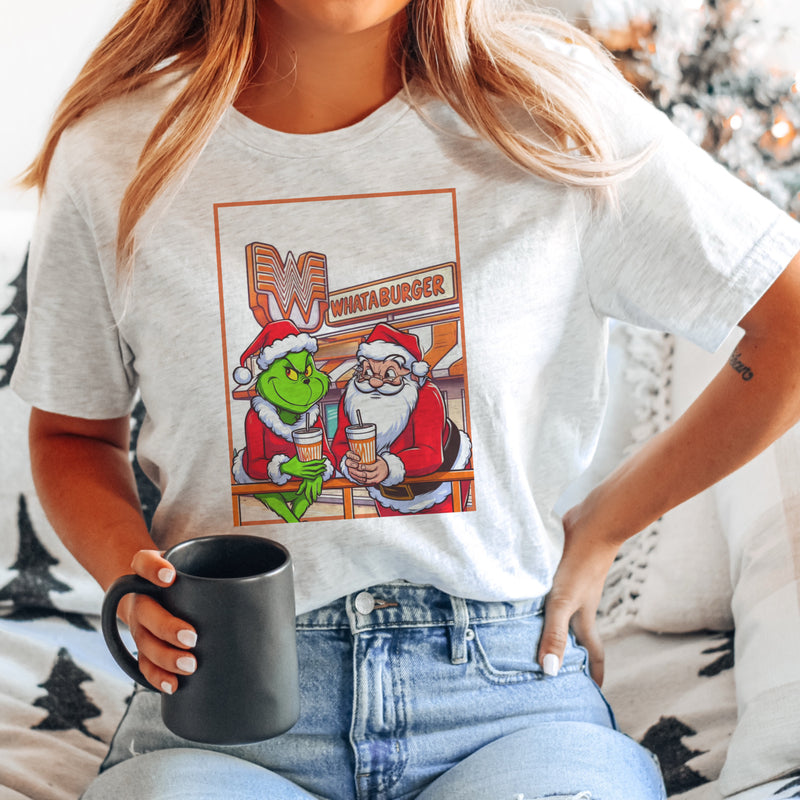 Grinch/Santa Whataburger! Tee