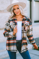 Flannel Button Up Long Sleeve Pink Plaid Shacket