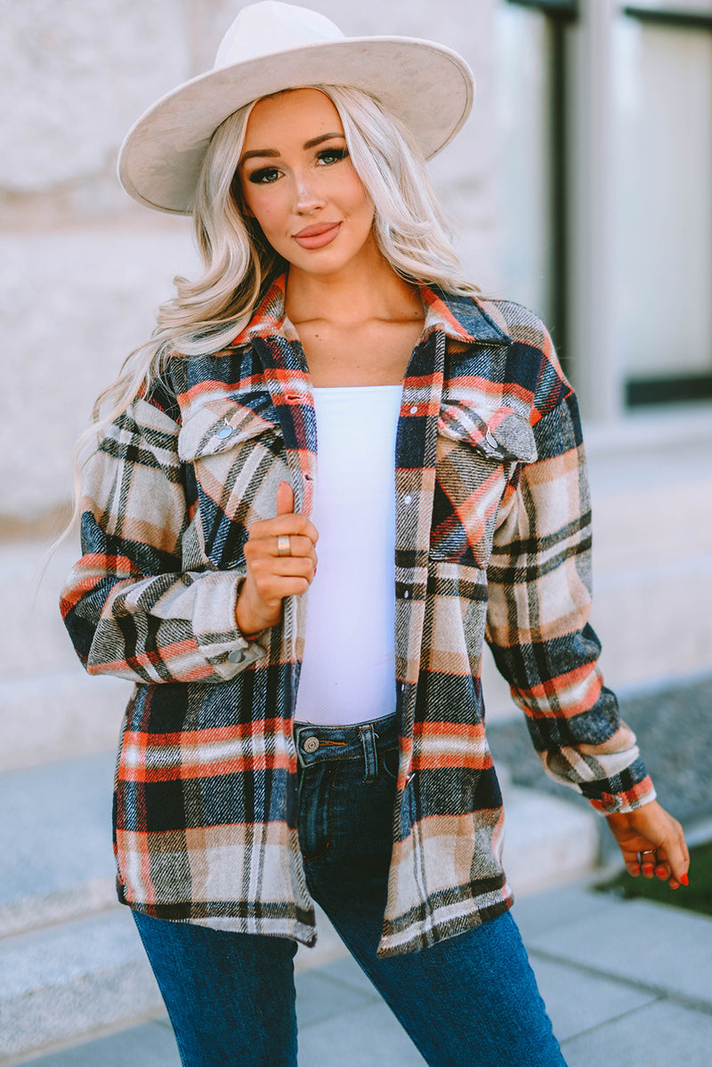 Flannel Button Up Long Sleeve Pink Plaid Shacket