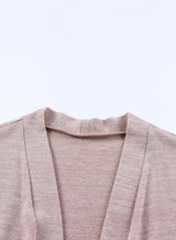 Pink Tunic Back Pockets Open Front Cardigan