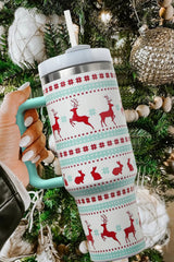 Blue Christmas Pattern Stainless Steel Tumbler