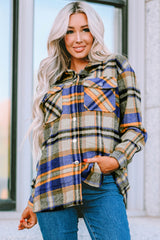 Flannel Button Up Long Sleeve Pink Plaid Shacket