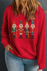 Racing Red Nutcracker Crewneck Plus Size Sweatshirt