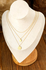 Gold Multi Layer Disc Pendant Alloy Necklace