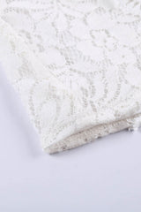 White V Neck Sleeveless Lace Top for Summer