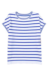 Rose Stripe Knitted Dolman T Shirt