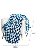 Dark Green Checkerboard Printed Soft Throw Blanket 120*200cm