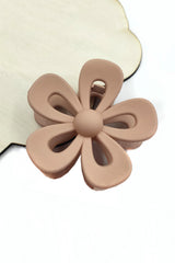 Camel Sweet Hollowed Flower Shape Claw Clip