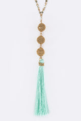 Chain Balls & Tassel Necklace