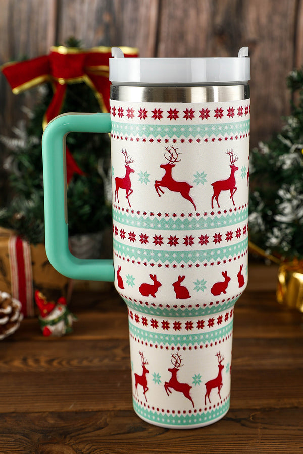 Blue Christmas Pattern Stainless Steel Tumbler