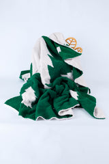 Dark Green Christmas Tree Printed Polyester Blanket