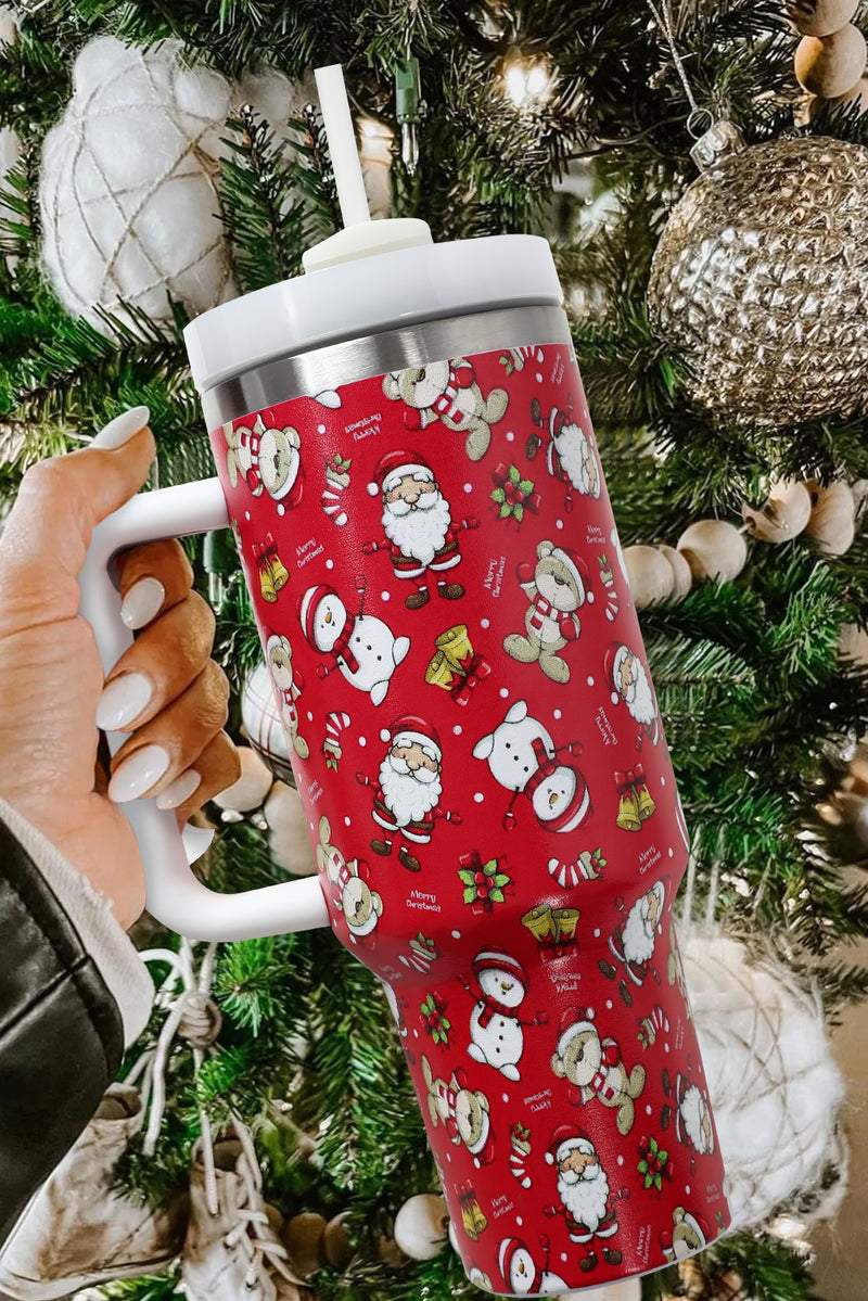 Blue Christmas Pattern Stainless Steel Tumbler