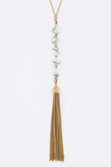 Semi Precious Beads & Tassel Necklace