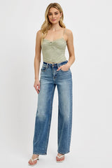 RISEN Full Size Distressed Wide Leg Jeans Plus Size