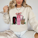 Pink Stanley, drink Christmas sweatshirt