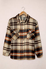 Flannel Button Up Long Sleeve Pink Plaid Shacket