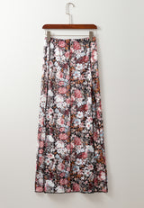 Floral Elastic Waist Maxi Skirt