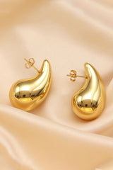 Gold Teardrop Plated Alloy Stud Earrings