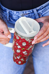 Blue Christmas Pattern Stainless Steel Tumbler