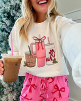 Pink Stanley, drink Christmas sweatshirt