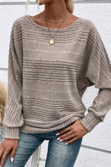 Simply Taupe Pit Stripe Batwing Sleeve Top