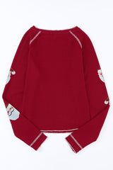 Red Casual Santa Claus Round Neck Graphic Sweatshirt